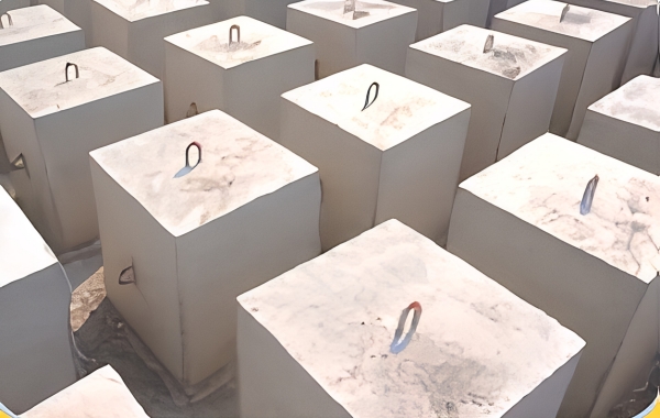 Precast concrete anchor blocks