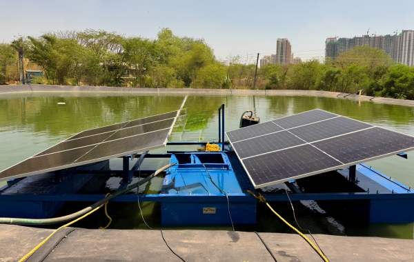 Floating solar pump platform for farmers