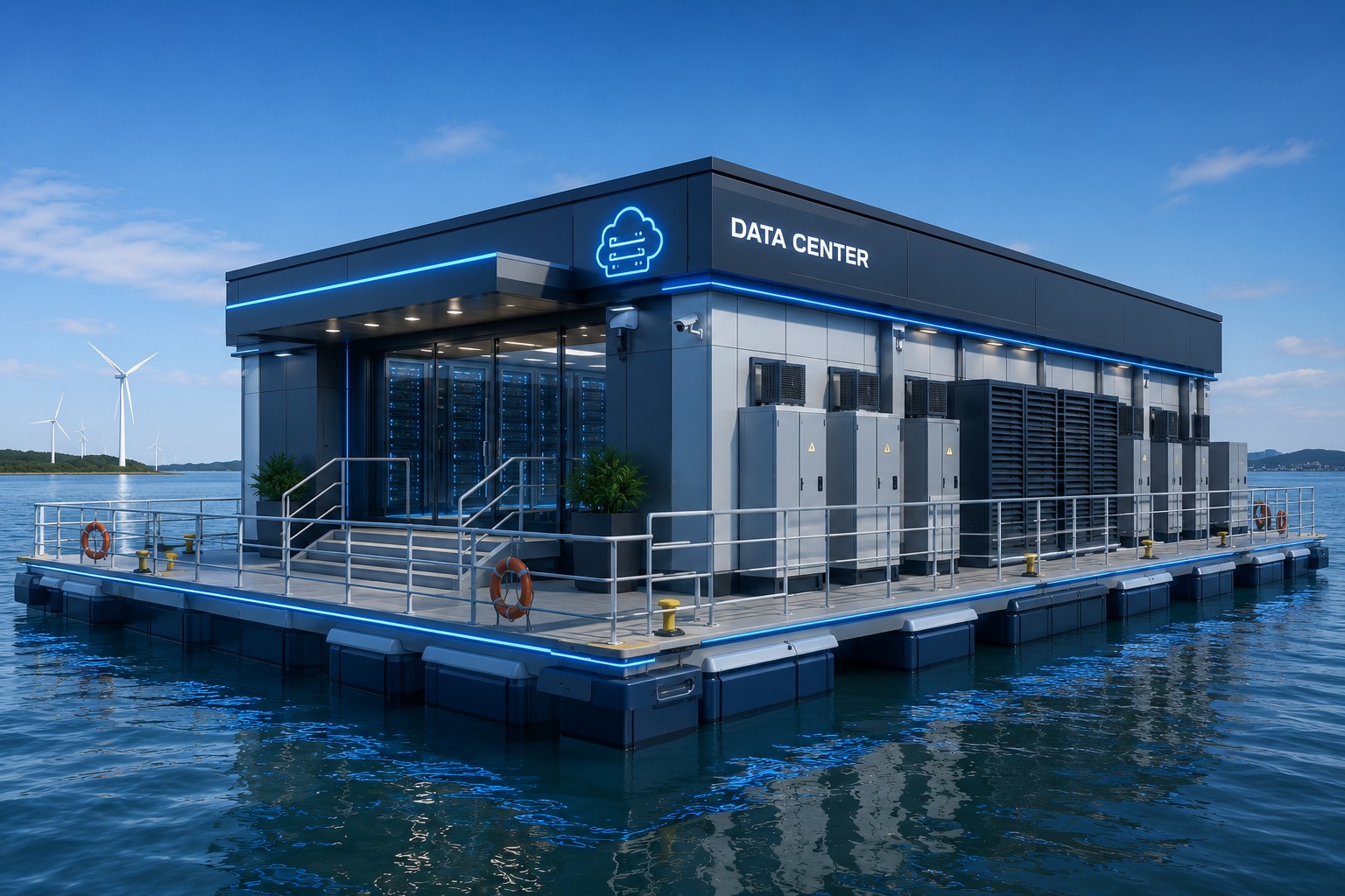 Modular floating data center platform