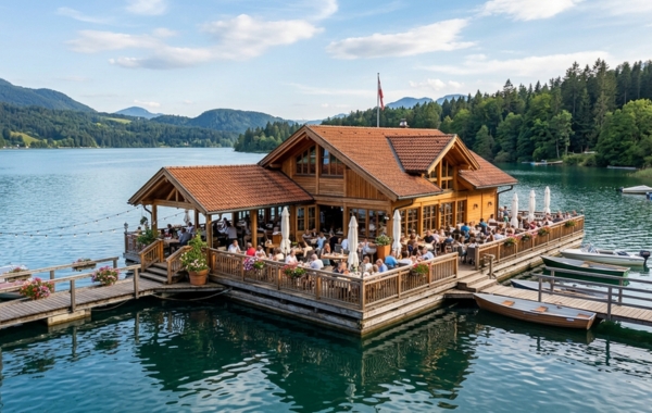 Floating restaurant cafe in India