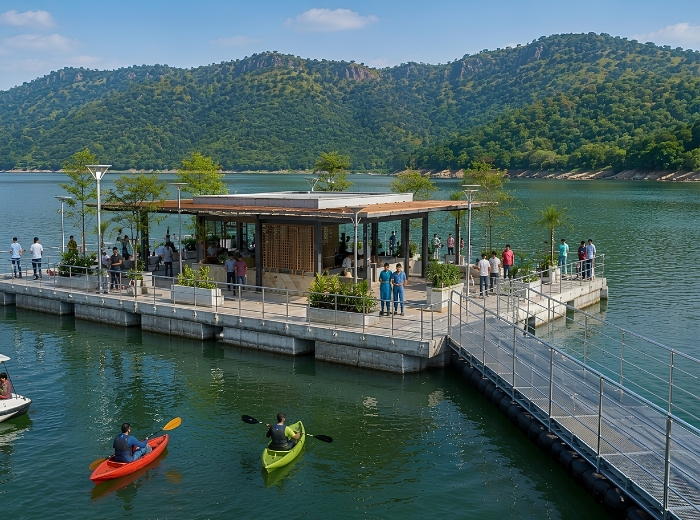 Floating tourism attraction platform
